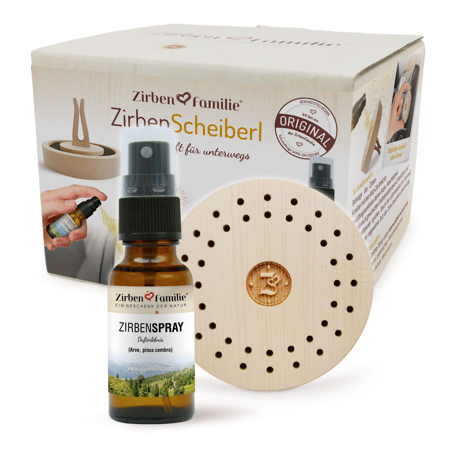 ZirbenFamilie® Original ZirbenScheiberl Autoduft 1 St