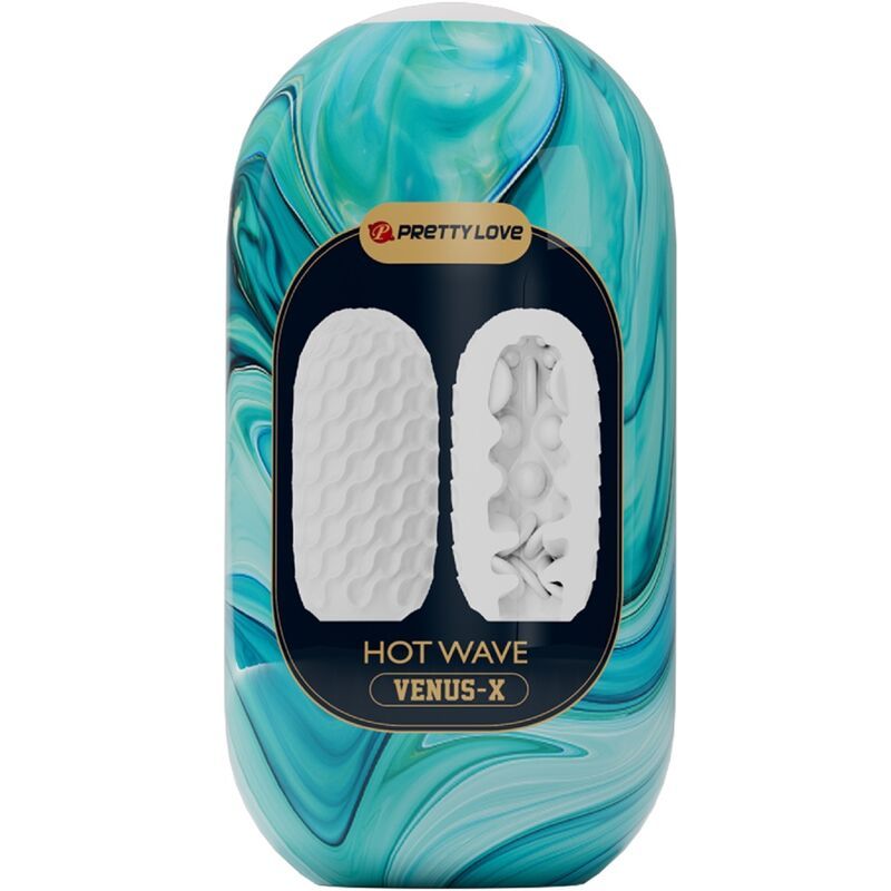 Verpackung des Pretty Love "HOT WAVE VENUS-X" Strokern. Außen und Innenansicht des Produkts.