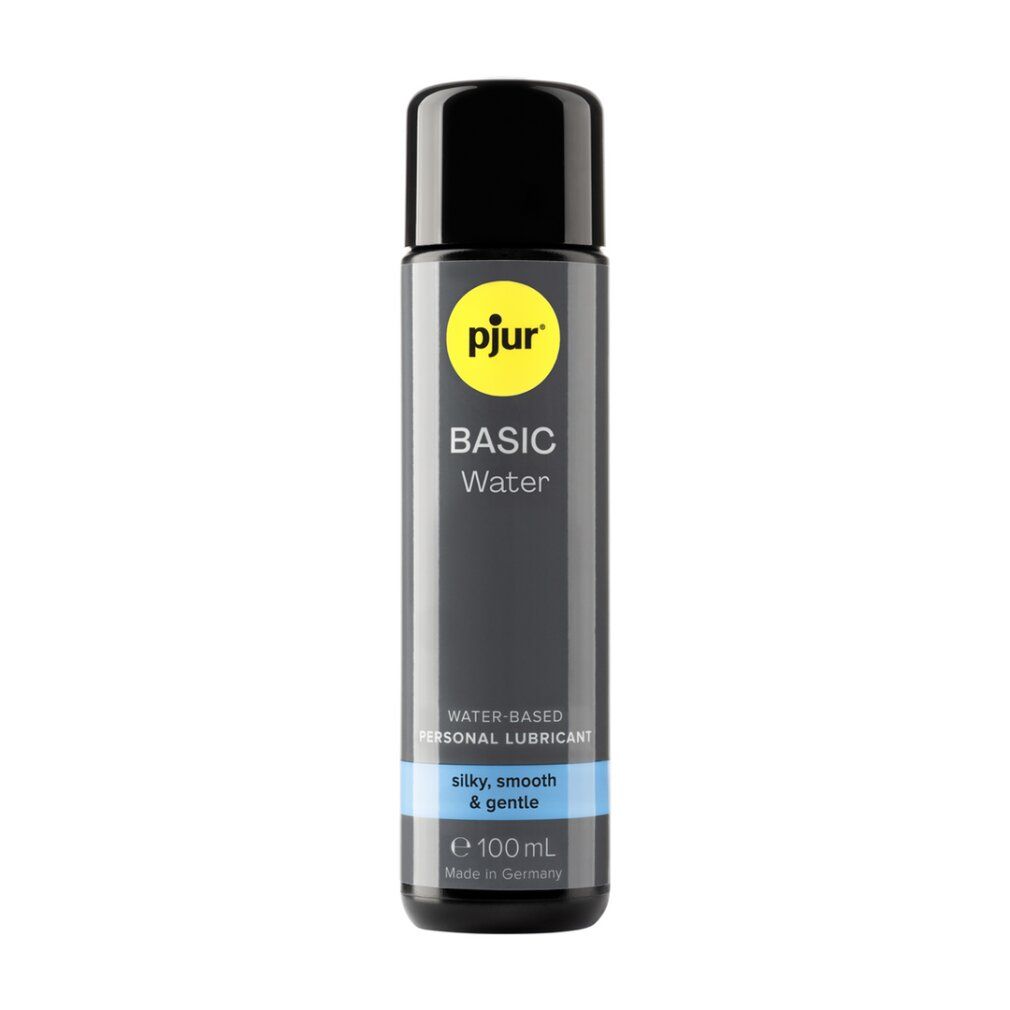 Schwarze Flasche mit gelbem Etikett, pjur MAN Extreglide Gleitmittel, 100ml.