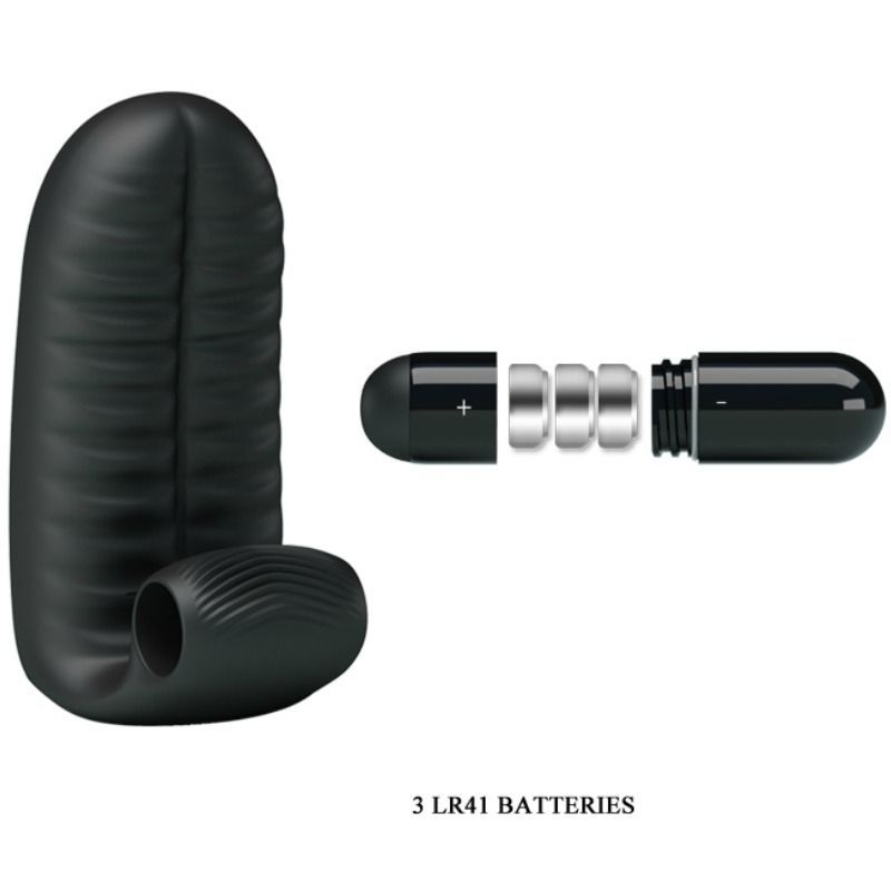 Pretty Love Abbott Doppelfingeraufsatz Vibrator mit Klitorisstimulation schwarz