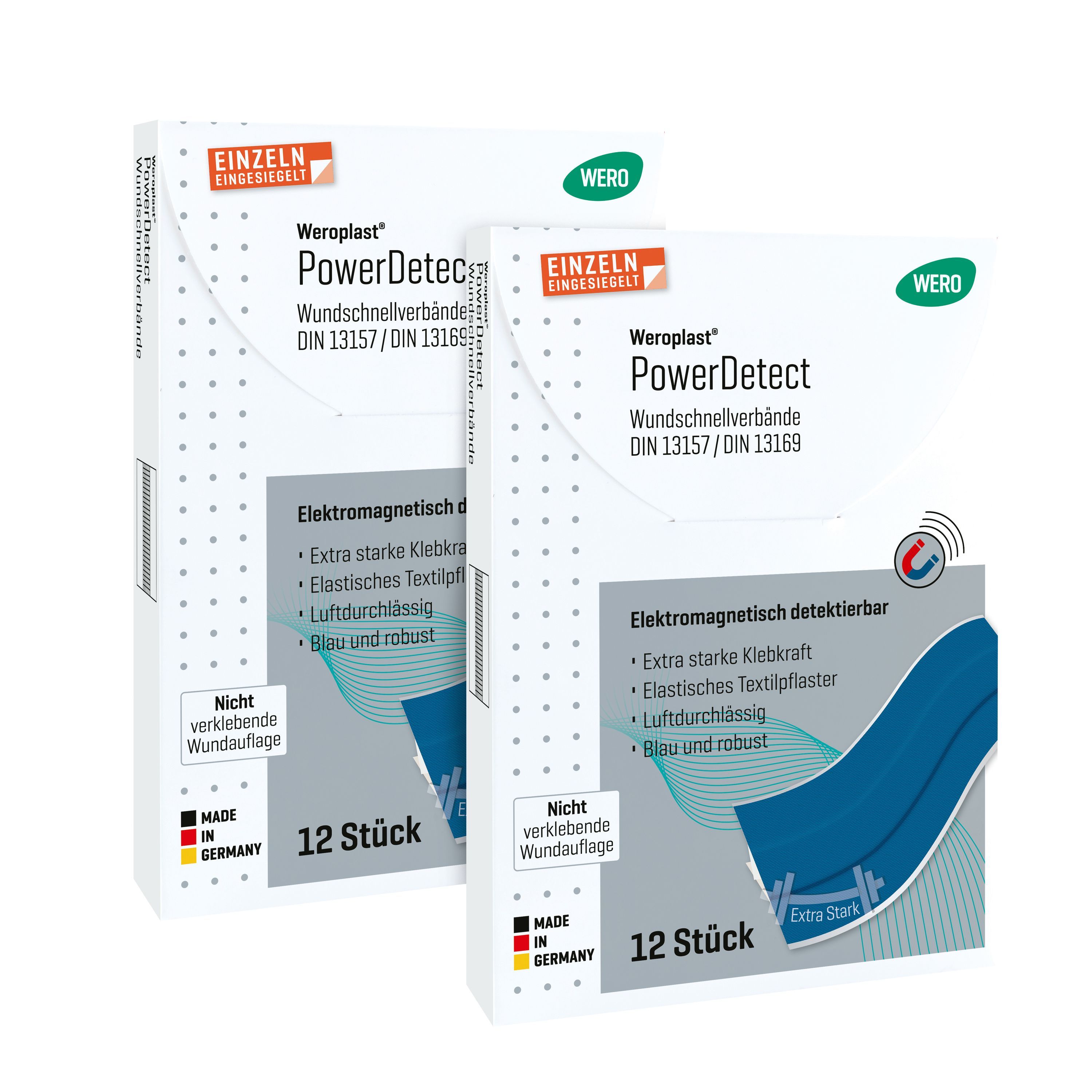 Weroplast® PowerDetect Pflaster - Wundschnellverbände DIN 13169, 24 Stk