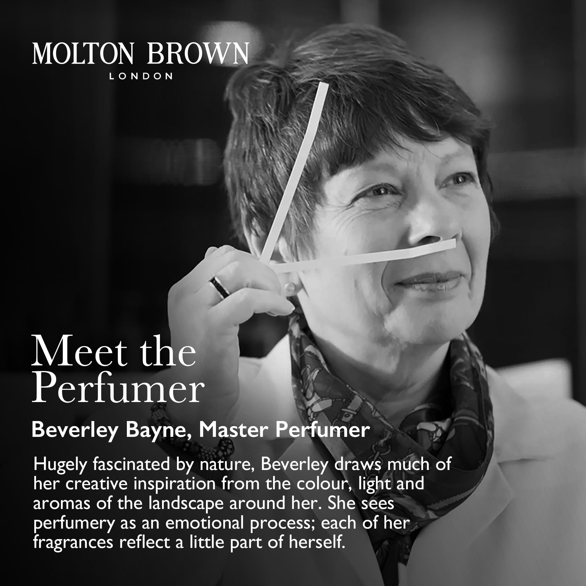 Porträt der Parfümeurin Beverley Bayne von Molton Brown.