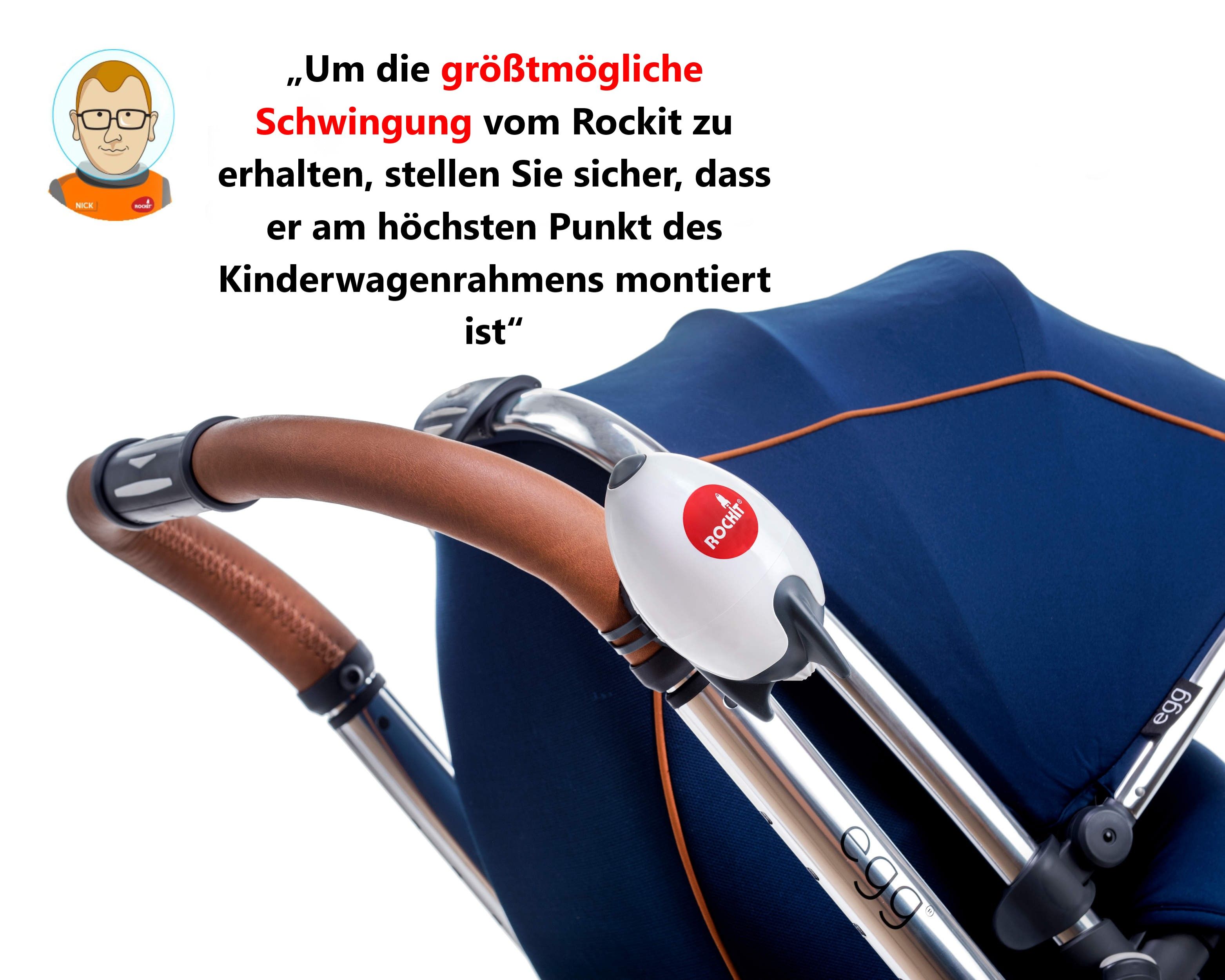 Rockit - Kinderwagenschaukler (batteriebetrieben) mit Halterung passt auf jeden Kinderwagen