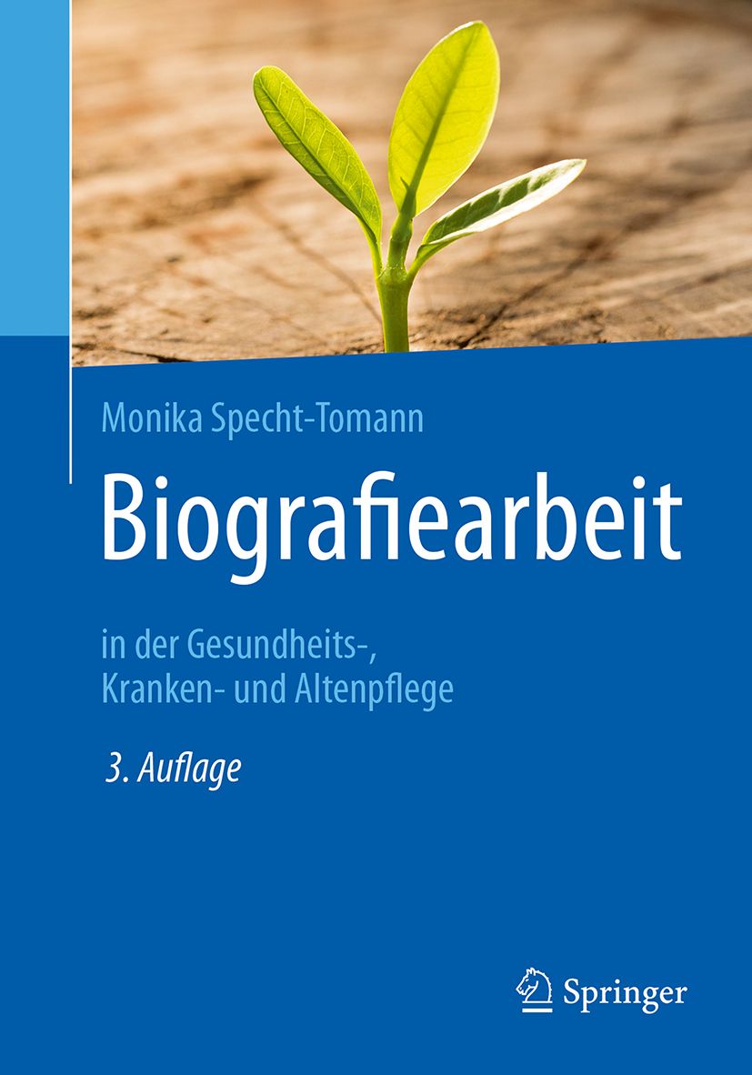 Buchcover: "Biografiearbeit" von Monika Specht-Tomann. Titel in Weiß auf blauem Hintergrund. Springer-Logo unten rechts.