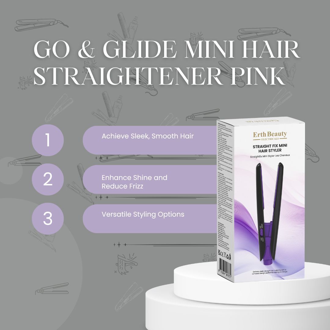 ErthSkin London  Straight Fix Mini Haarstyler Schwarz