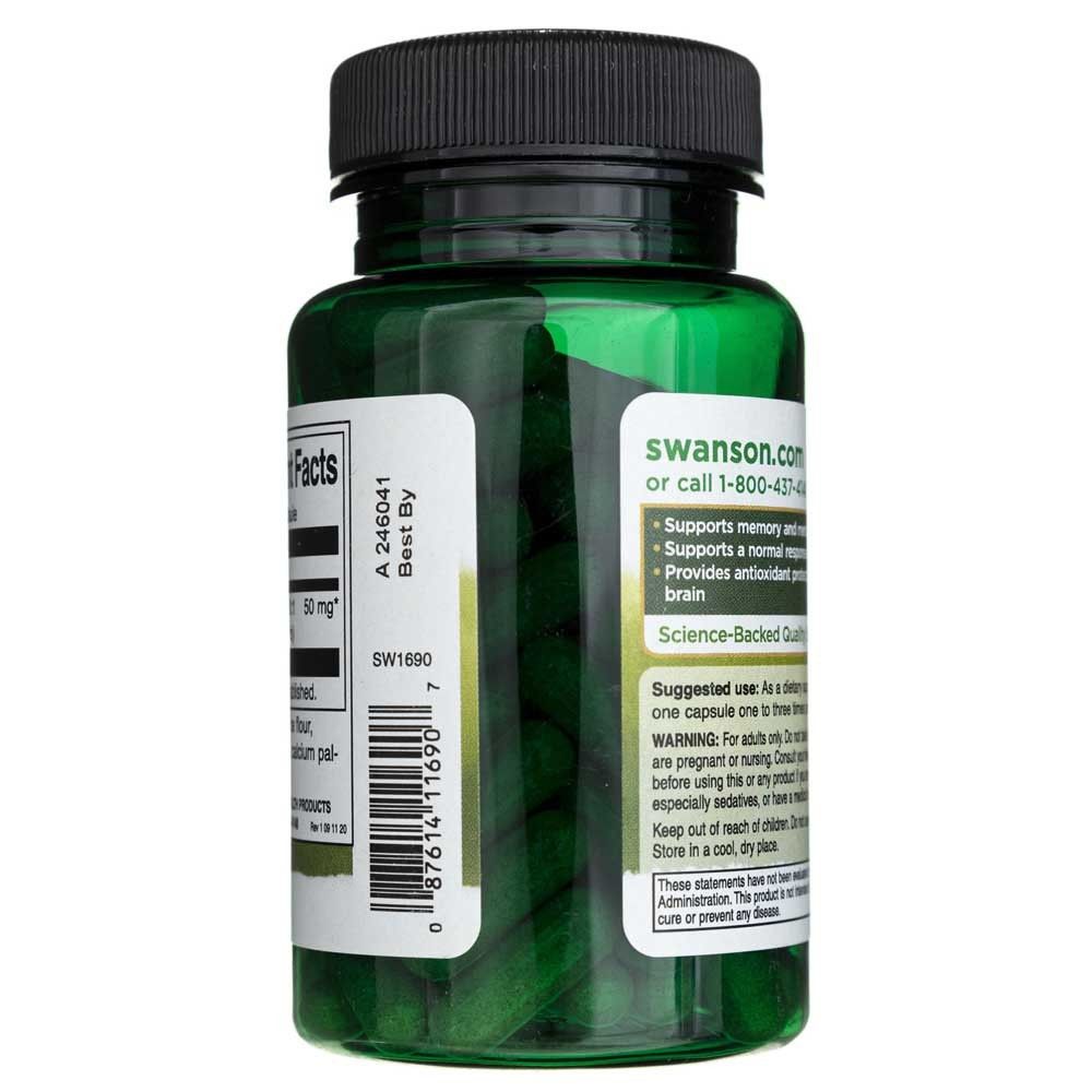 Seitenansicht einer grünen Kapselpackung mit Barcode und Produktinformationen.