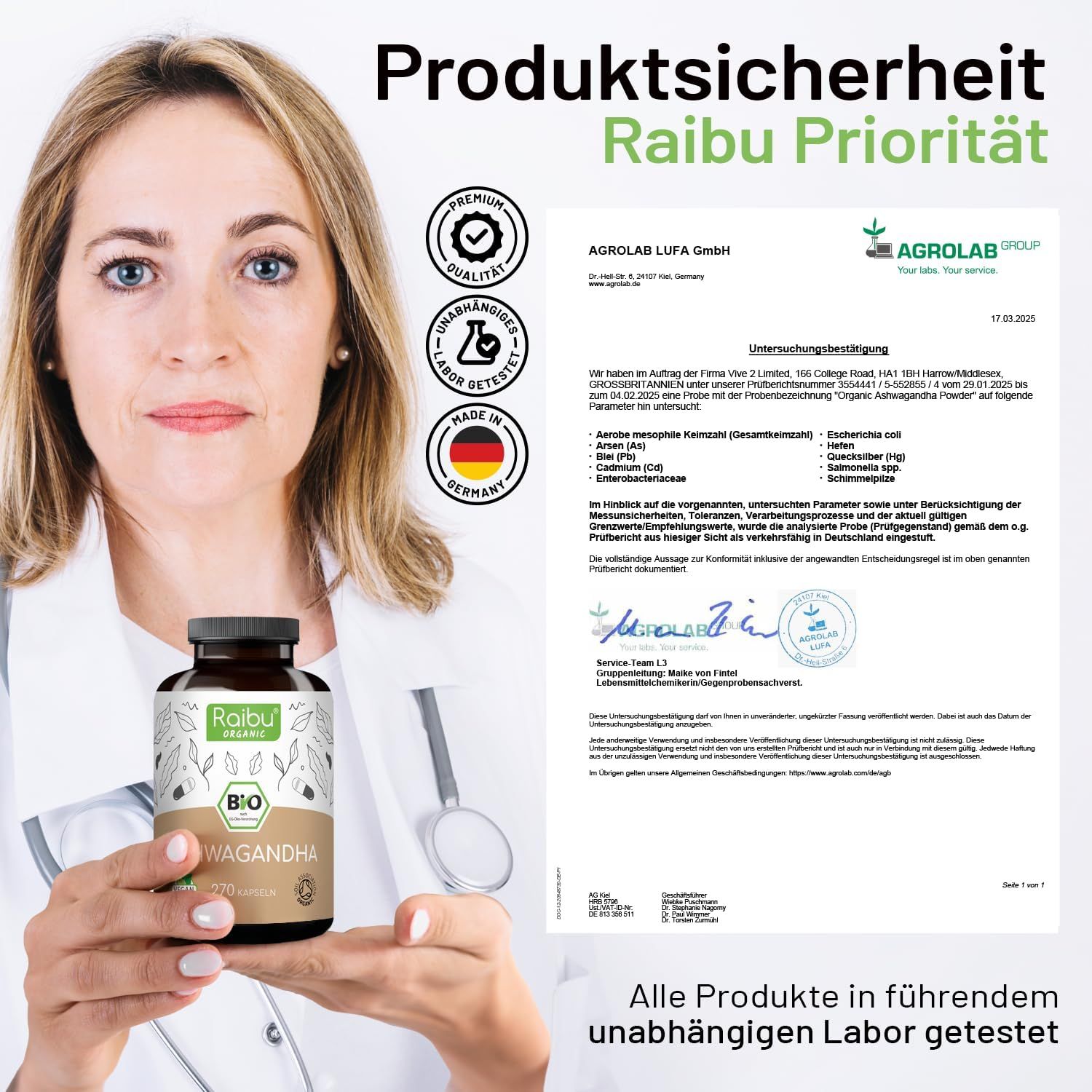 RAIBU BIO Ashwagandha Kapseln Hochdosiert