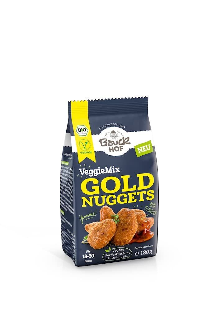 Bauckhof VeggieMix Gold Nuggets Packung, 180g.