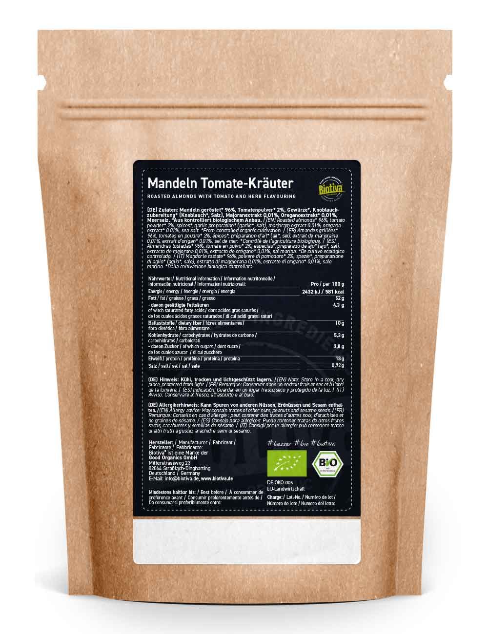 Biotiva Mandeln in Tomate-Kräuter Snack Bio 150 g - Shop Apotheke