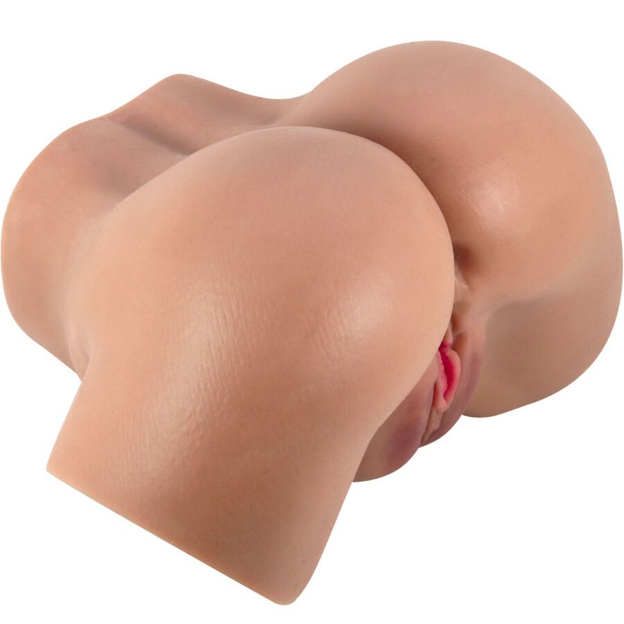Masturbator in Hautfarbe. Seitenansicht des weiblichen Intimbereichs. Mit Öffnungen für Vagina und Anus.