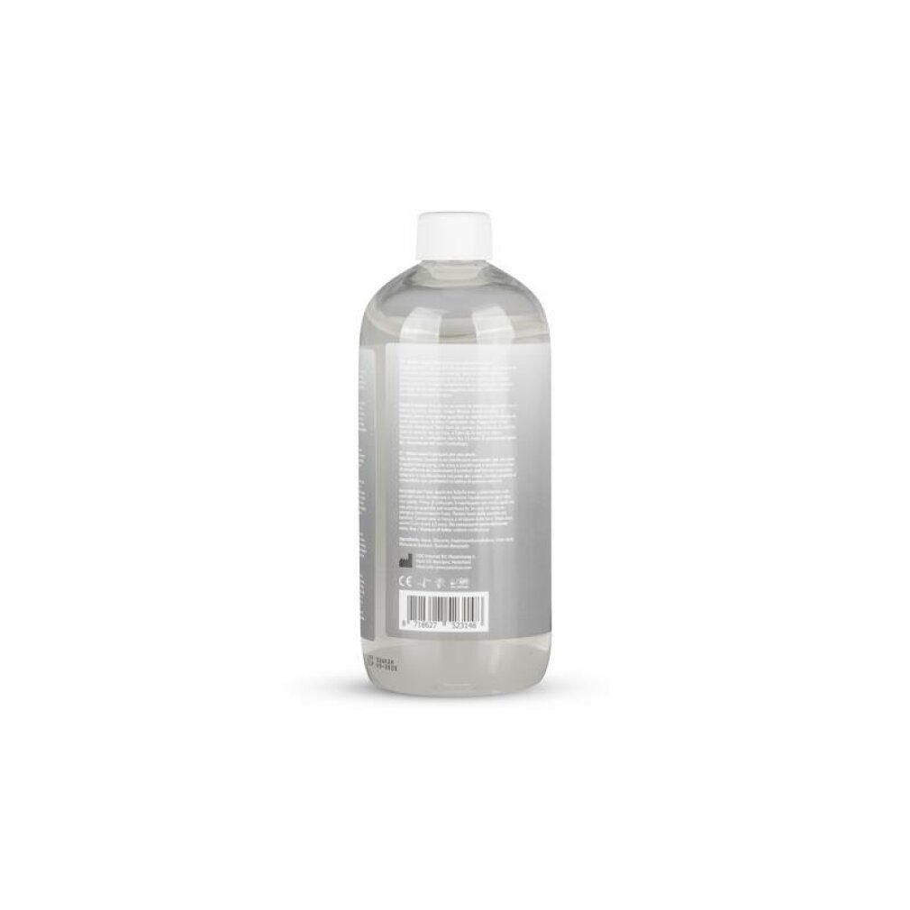 Rückseite einer EasyGlide Anal Gleitmittel Flasche mit Etikett und CE-Zeichen.