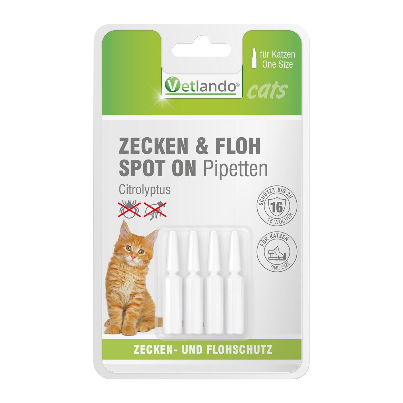 Vetlando Citrolyptus Zecken- und Floh Spot On Pipetten für Katzen