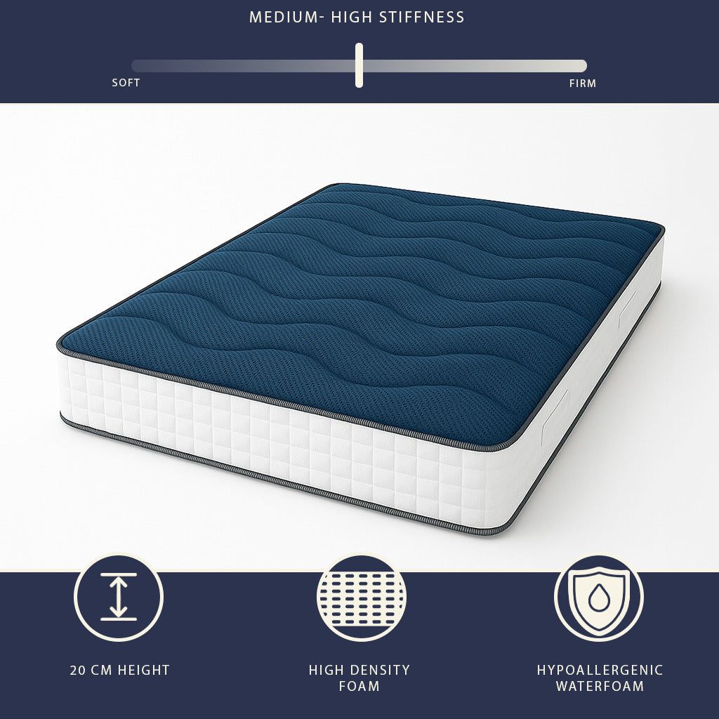 The White Stone Matratze 120x190 cm aus Waterfoam Hypoallergen Höhe 20 cm