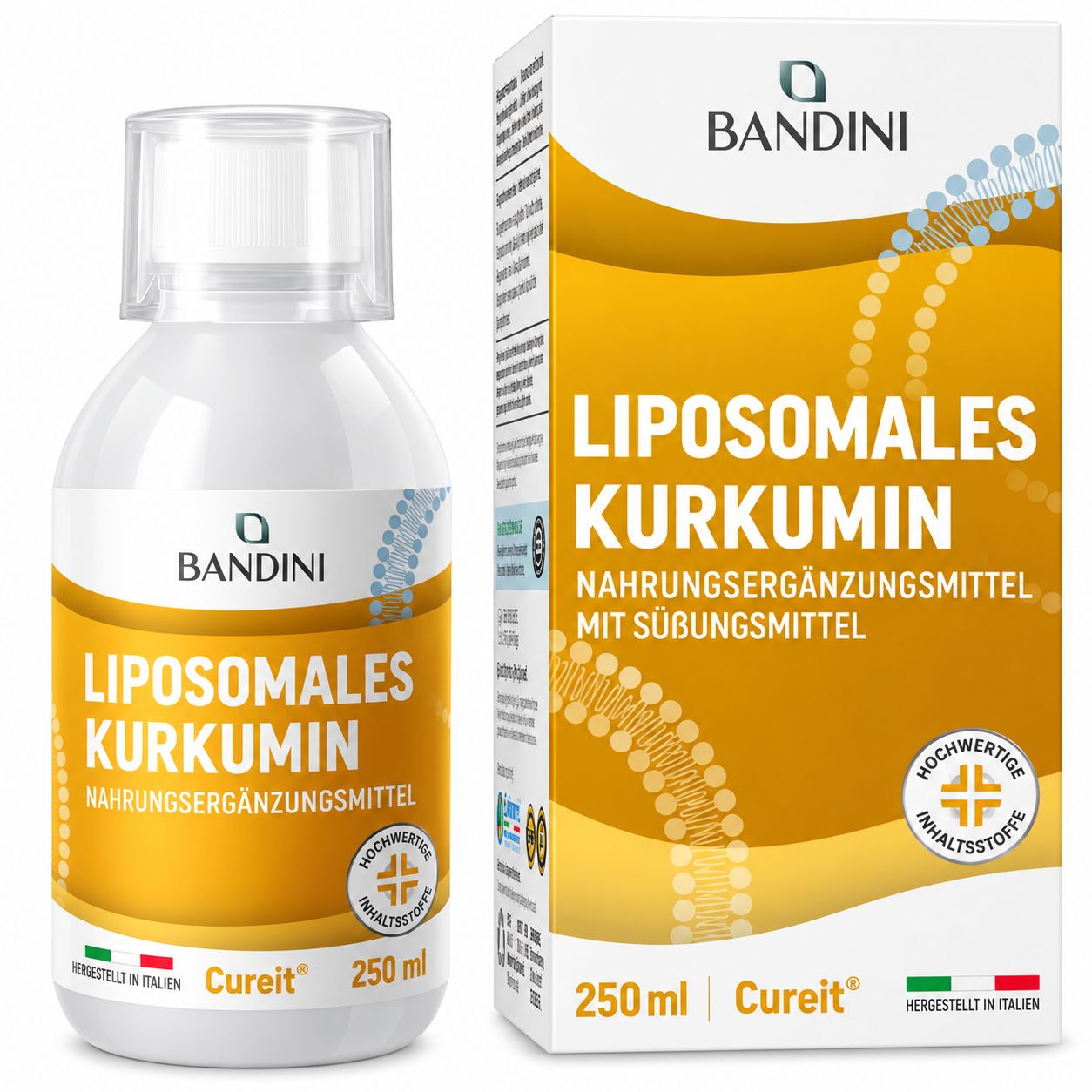 Vergleich von 10 ml liposomalem Curcumin mit Curcuma longa L.