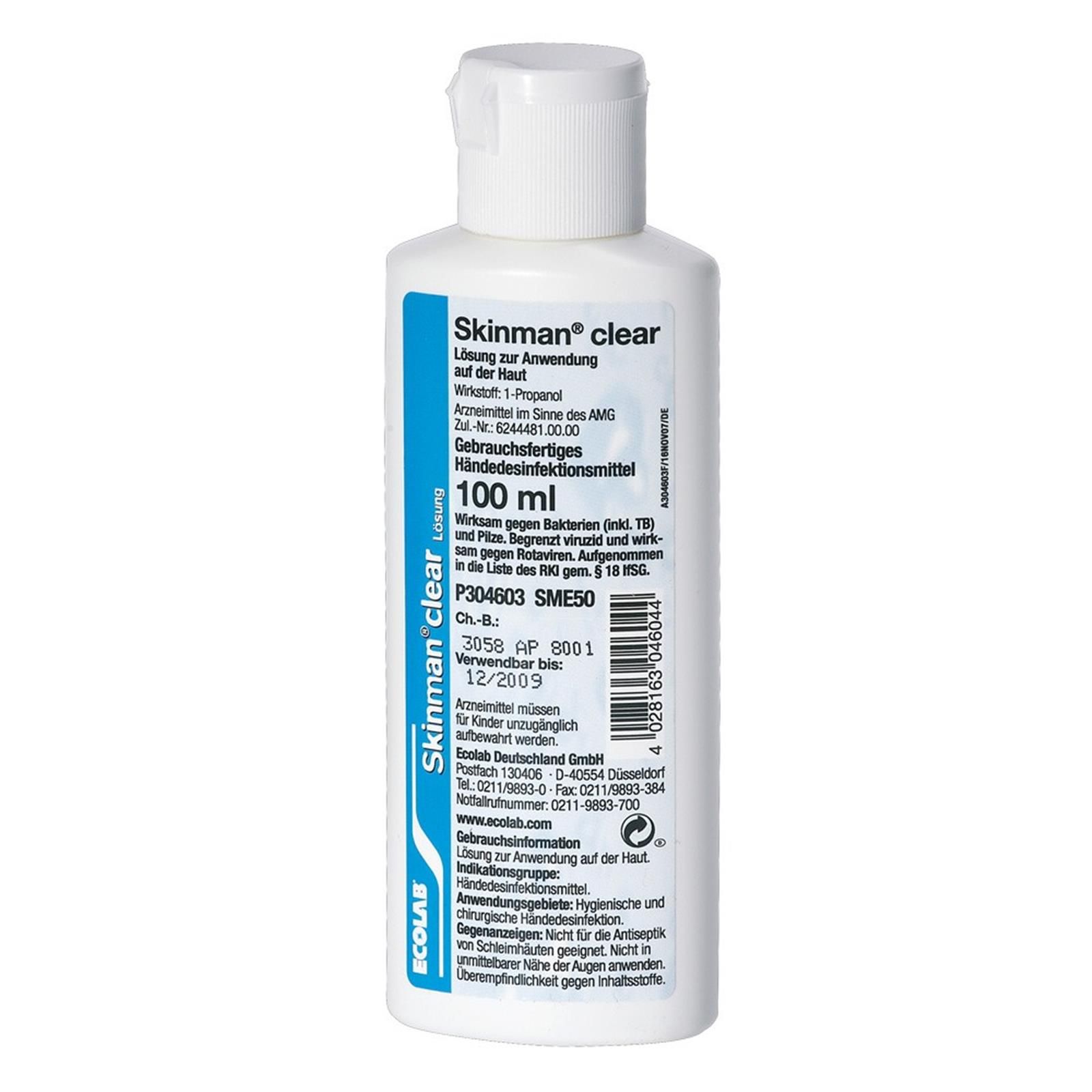 ECOLAB Skinman® clear Händedesinfektion 100 ml Flasche