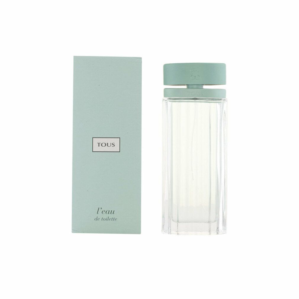 Hellgrüner Flakon und Schachtel. Auf der Schachtel steht "TOUS" und "l'eau de toilette".