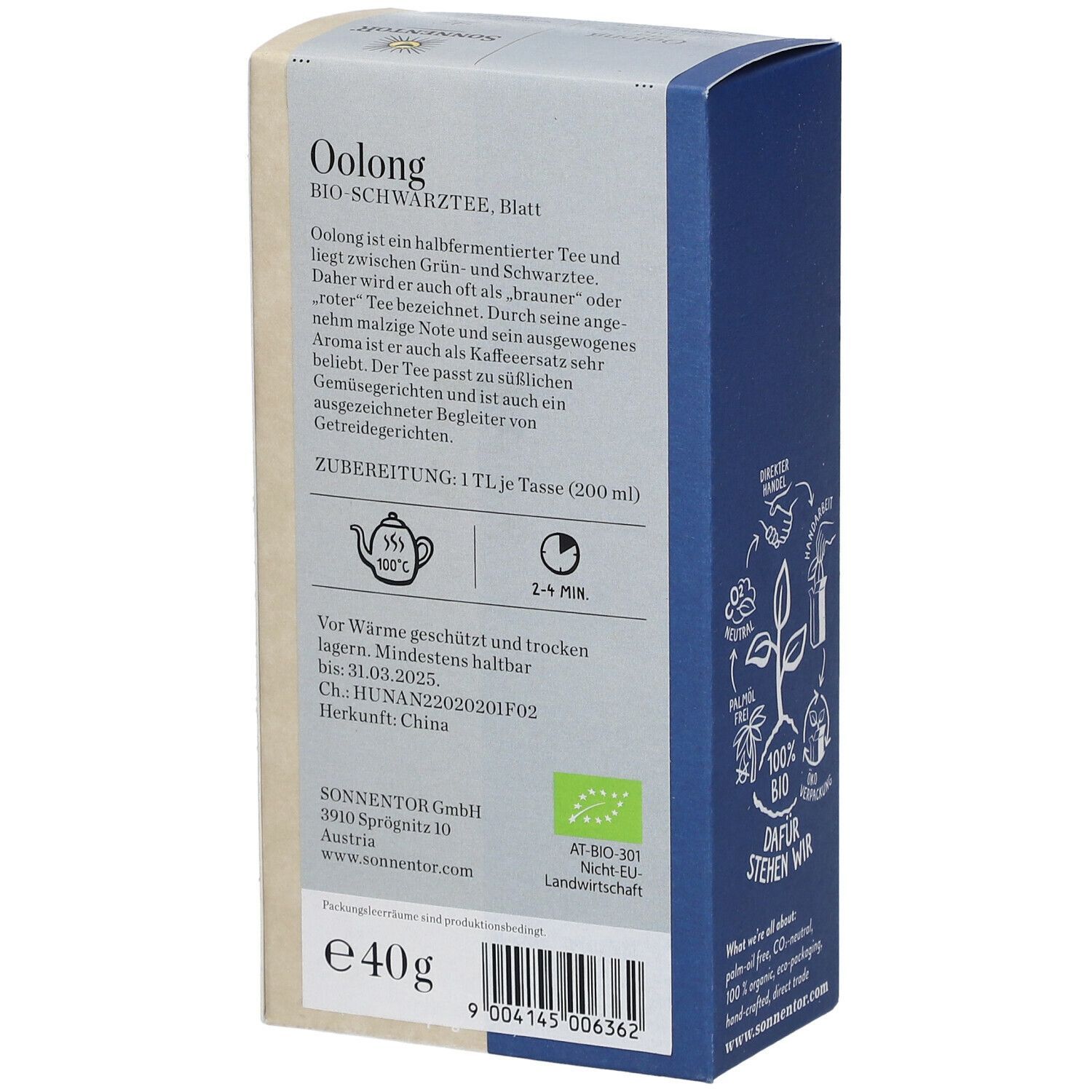 SonnentoR® Oolong Schwarztee lose