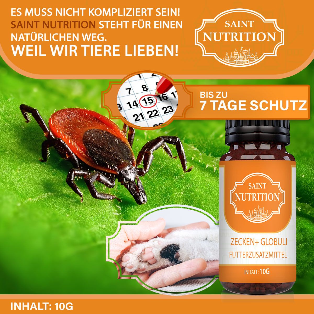 Saint Nutrition® | Zecken Kügelchen | Zeckenschutz