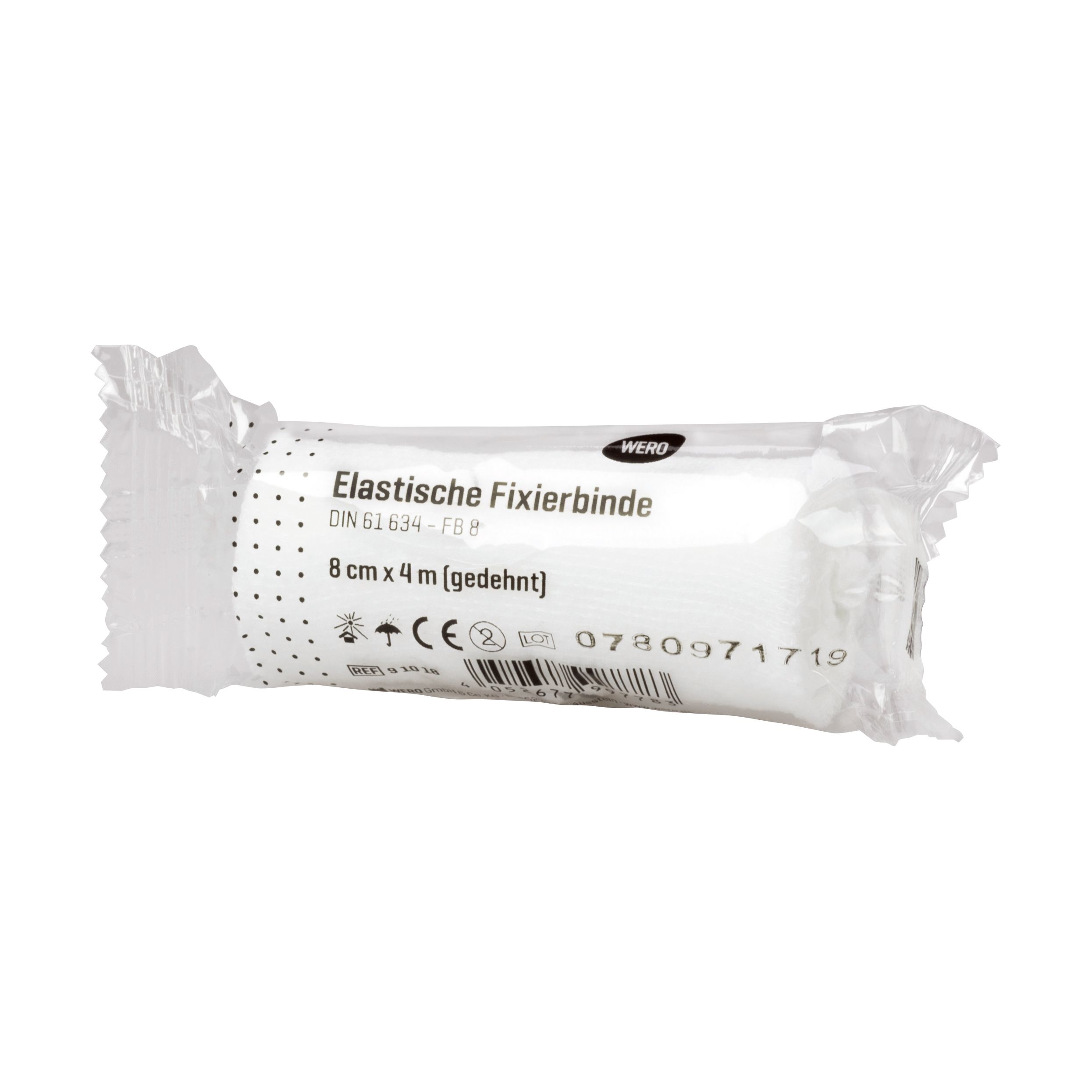 WERO Elastische Fixierbinde DIN 61 634 - FB8 8cm x 4m