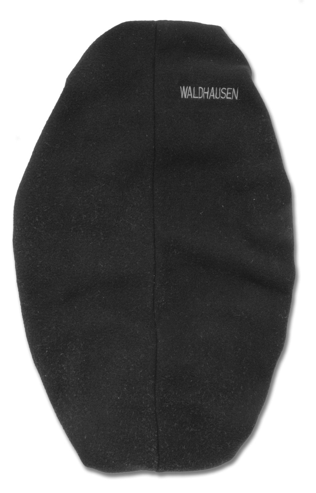 Schwarzer Trensenschutzbezug. Waldhausen-Logo. Weiches Material.