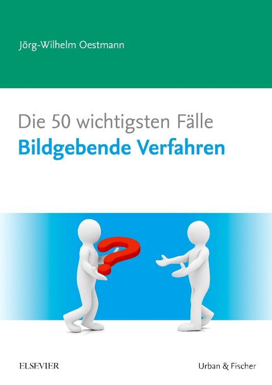 Buchcover mit Titel: Die 50 wichtigsten Fälle Bildgebende Verfahren. Autorenname und Logos von Elsevier und Urban & Fischer.