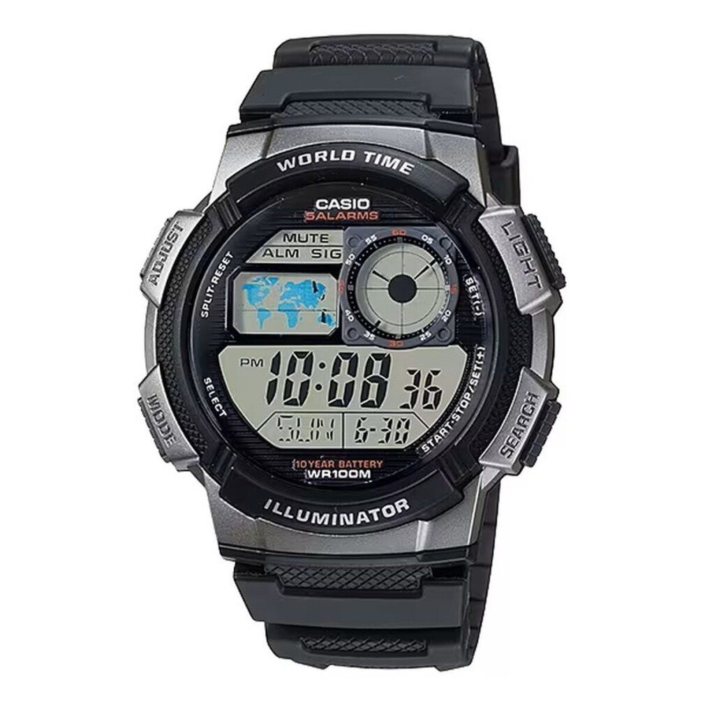 casio Mod. world time illuminator - 5 Alarms, 10 Year battery