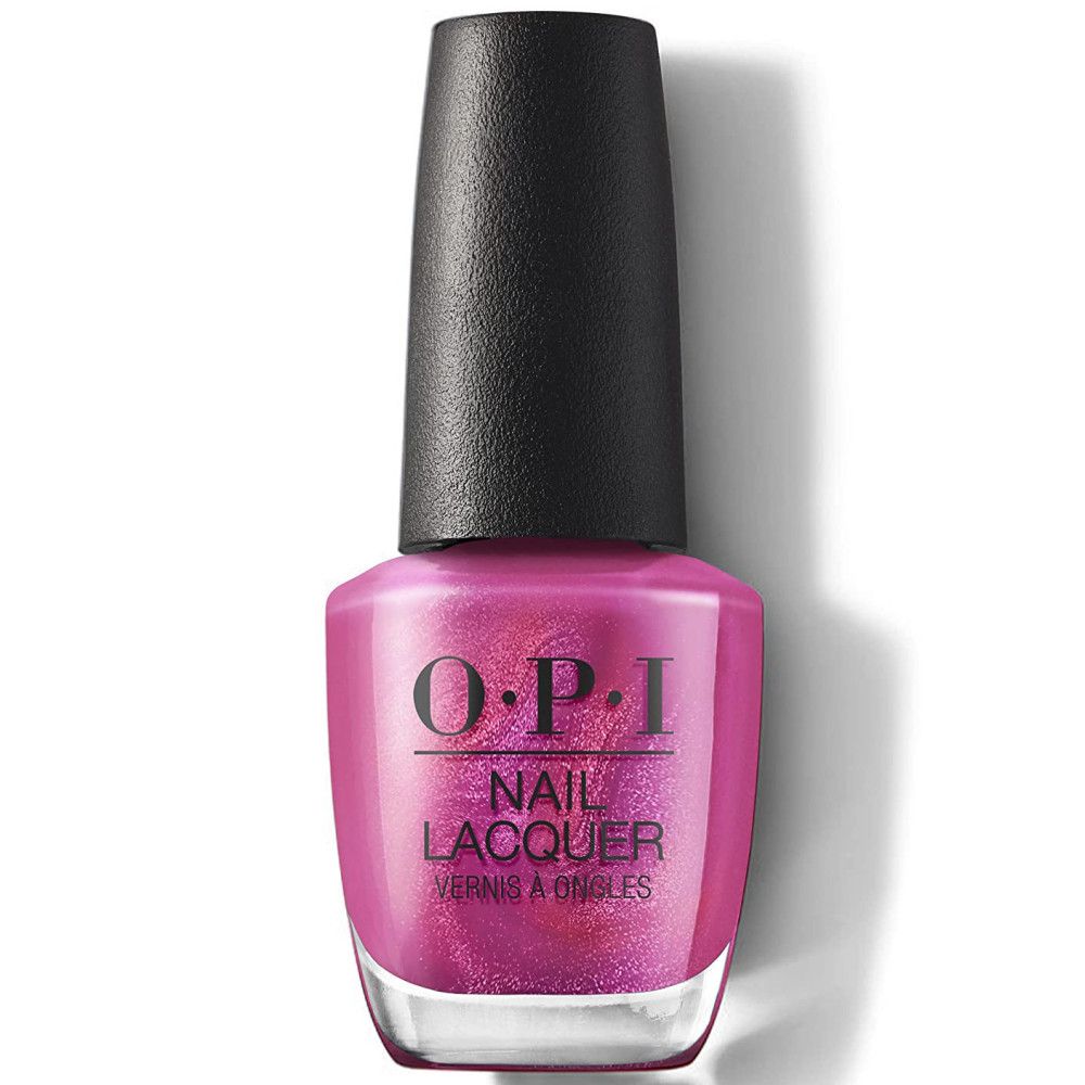 OPI Nagellacke Flasche in Rosa mit schwarzem Deckel. Produktname und Marke sichtbar.