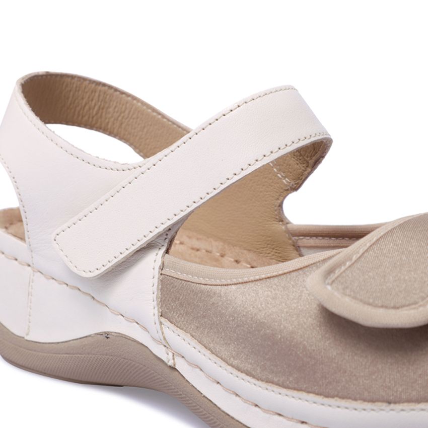 LEON- Haluxsandale aus Leder beige Gr.36