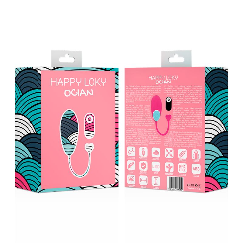 Verpackung für Happy Loky Ocian mit Produktabbildung und Details.