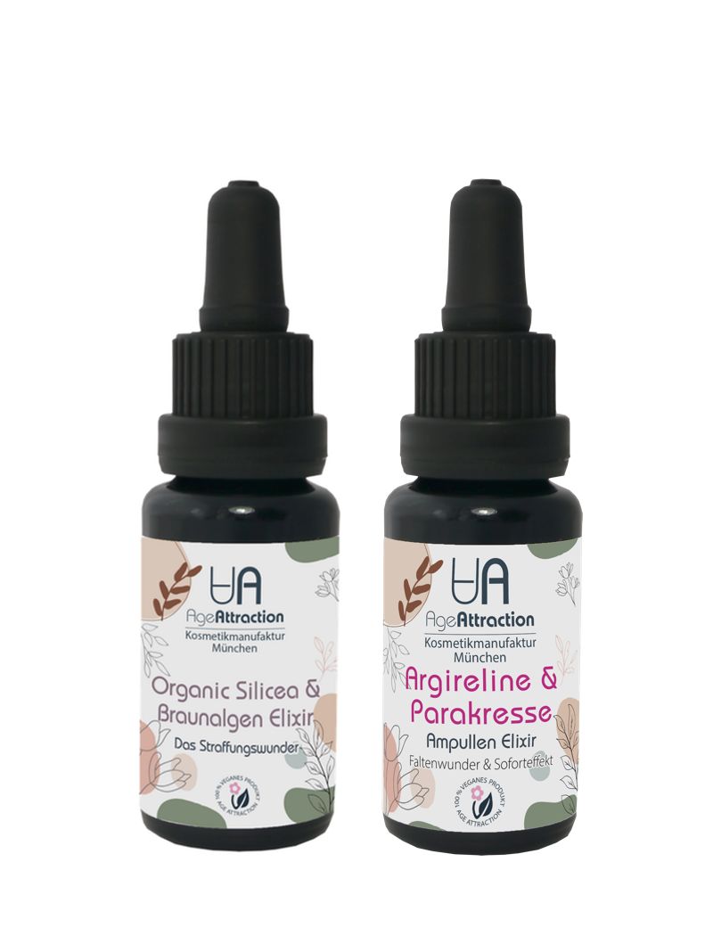 AGE ATTRACTION - Hautstraffung im Duett: Organic Silicia + Lifting Elixer mit Argireline&Parakresse
