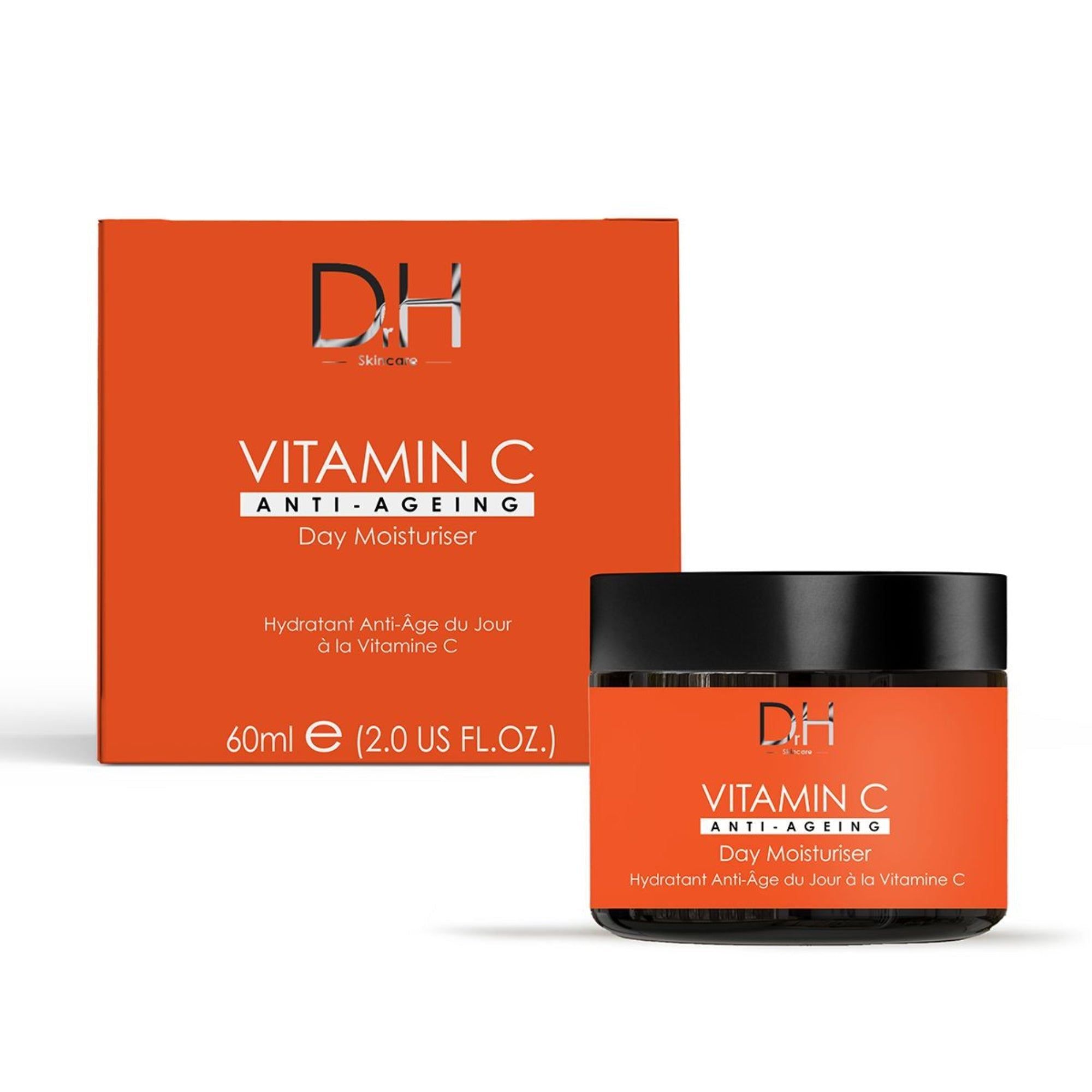 Dr H Vitamin C Anti-Aging Tagescreme 60ml und Verpackung.