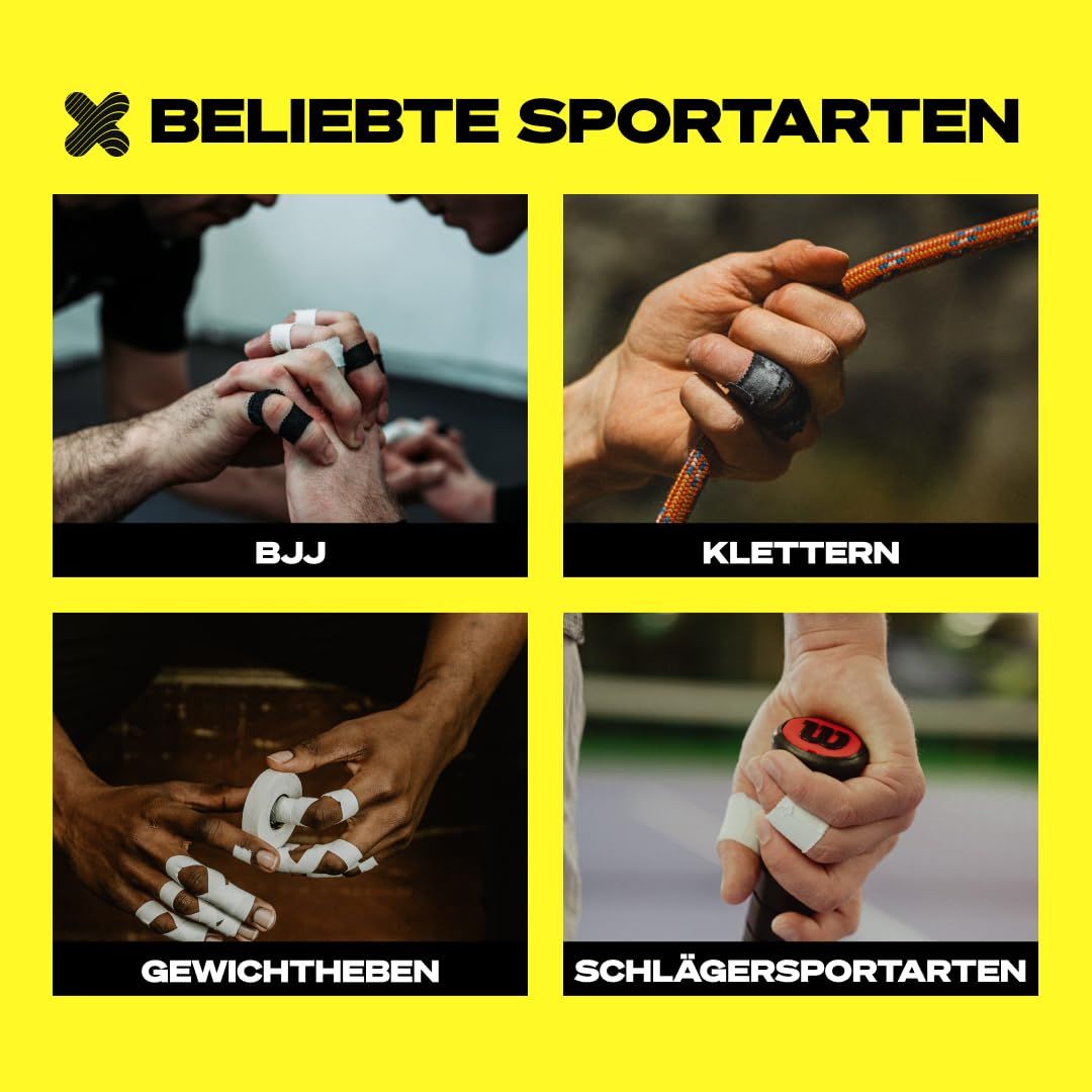 SPORTTAPE 6 Rollen Klettertape 1,25 cm x 10 m - weiß