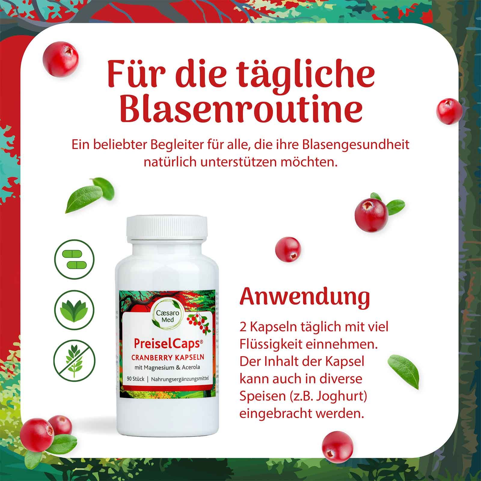 Caesaro Med PreiselCaps Cranberry, Magnesium plus Acerola 90 Stk.