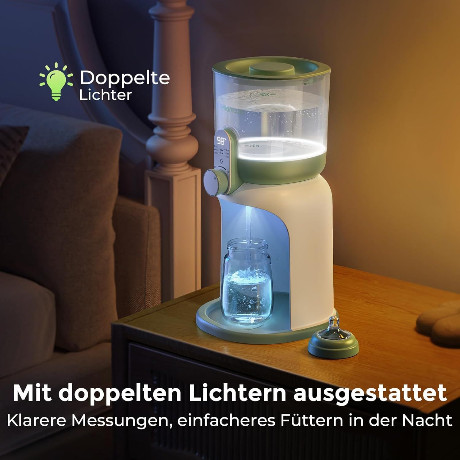 Momcozy Flaschenzubereiter Baby mit Dual-Licht