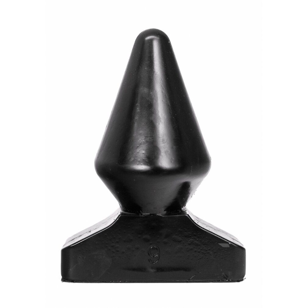Schwarzer, spitzer Butt Plug mit breiter Basis.