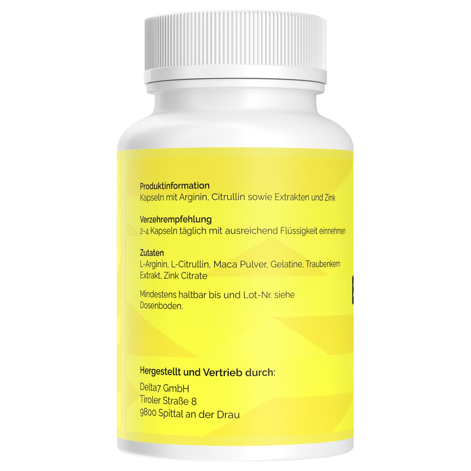 Rückseite einer Flasche Exonol mit Produktinformationen, Verzehrempfehlung und Zutaten.