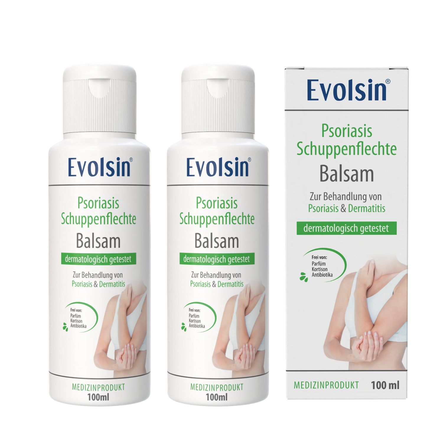 Evolsin® Psoriasis Balsam Doppelpack – bei Schuppenflechte, beruhigt Haut, ohne Kortison