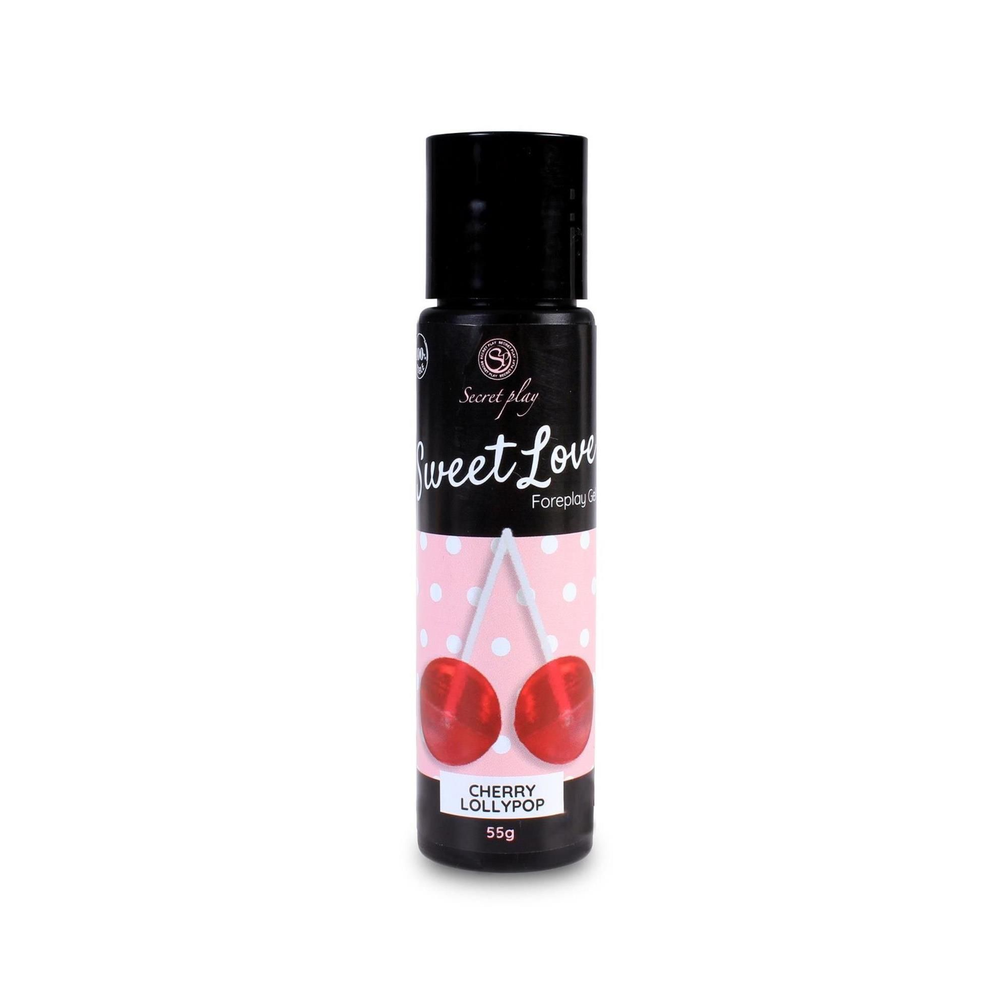 Flasche mit Kirsch-Lutscher-Motiv. Enthält 55g.