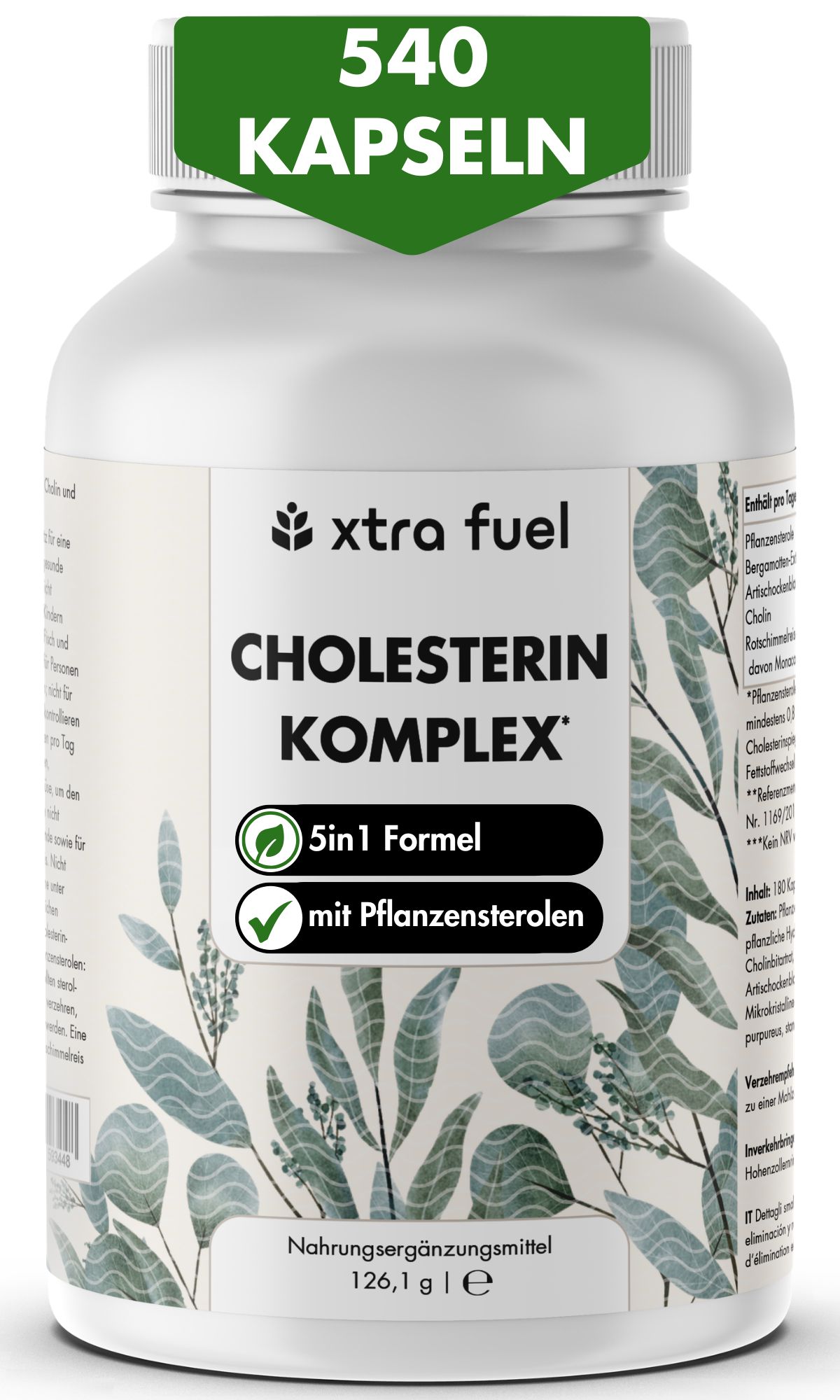 Flasche mit 540 Kapseln XTRA FUEL Cholesterin Komplex.