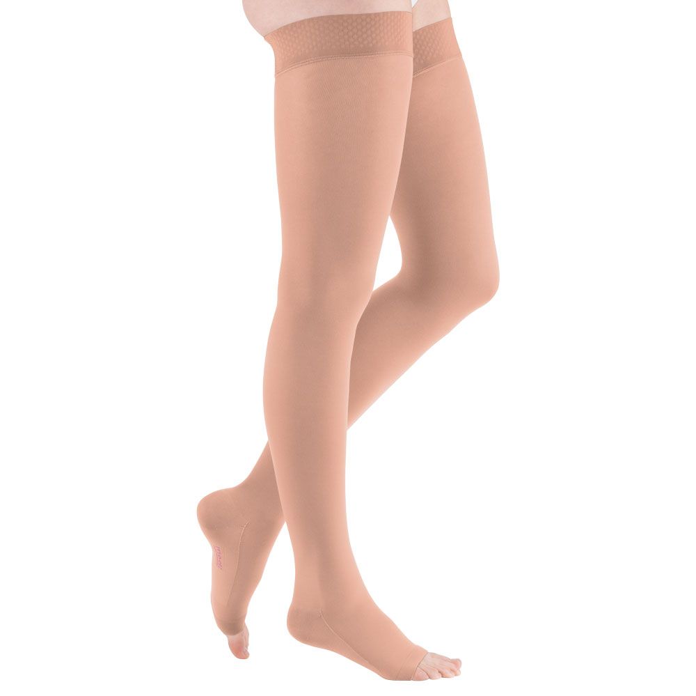 mediven comfort CCL2 AG Kompressionsstrümpfe normal (72-83 cm) o. Fußspitze Noppenhaftband
