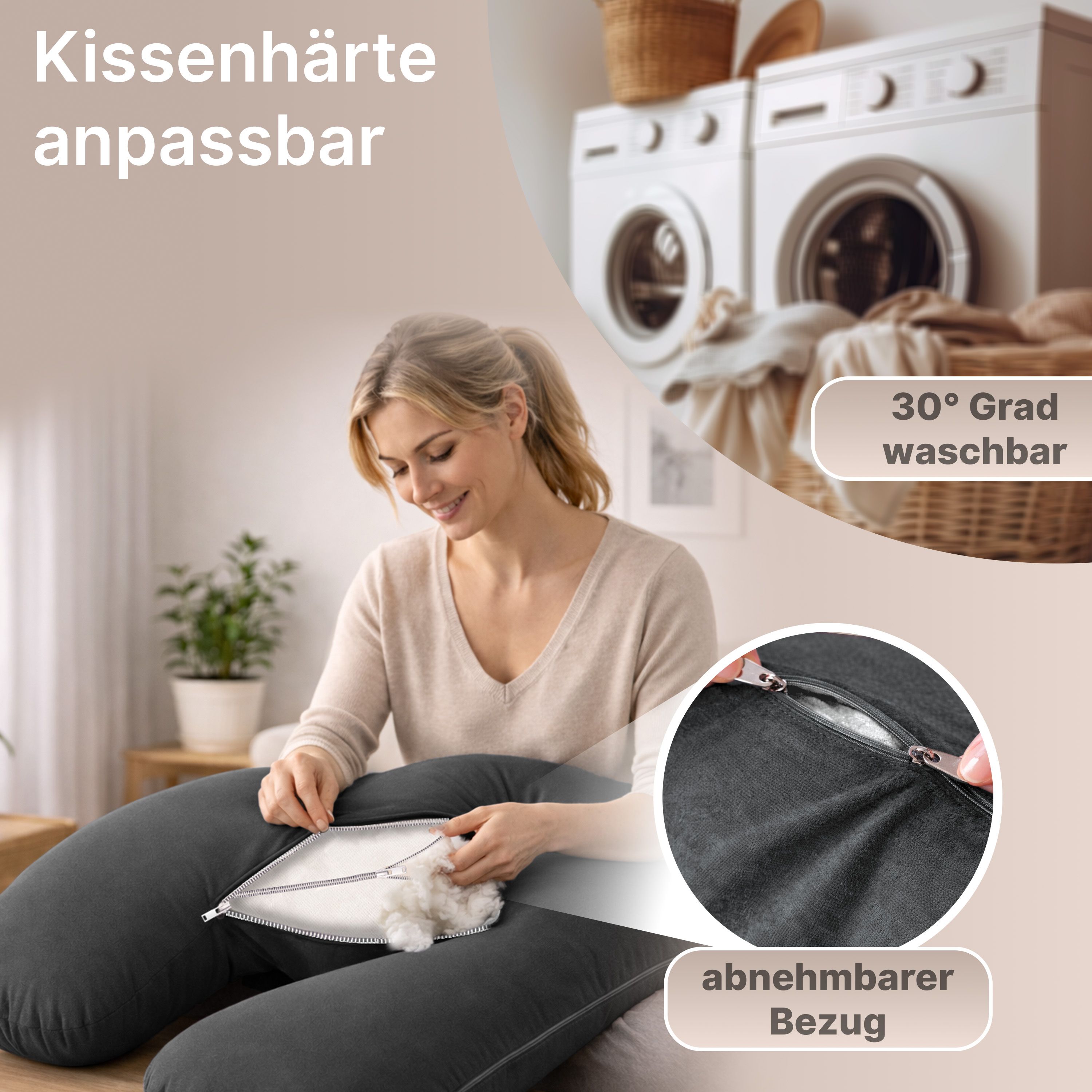 Multifunktions-Körperkissen mit Schlafmaske
