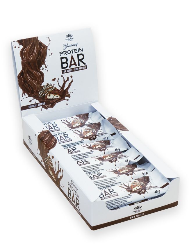 PEAK Yummy Protein Bar - Display - Geschmack Chocolate Brownie