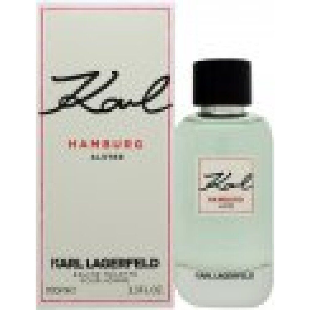 Flakon und Verpackung. Aufschrift Karl Hamburg Alster. Unterhalb Karl Lagerfeld. Eau de Toilette.