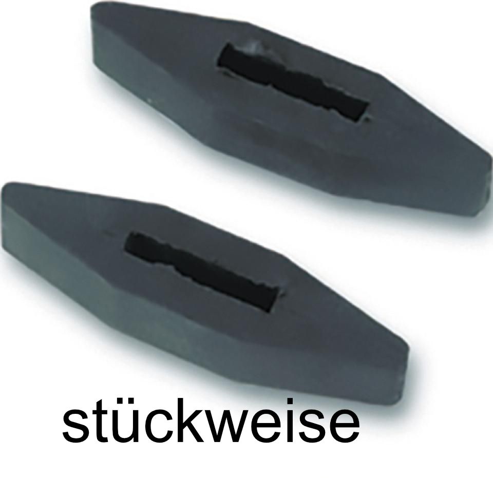 Zwei schwarze Zügelstopper. Text: "stückweise".