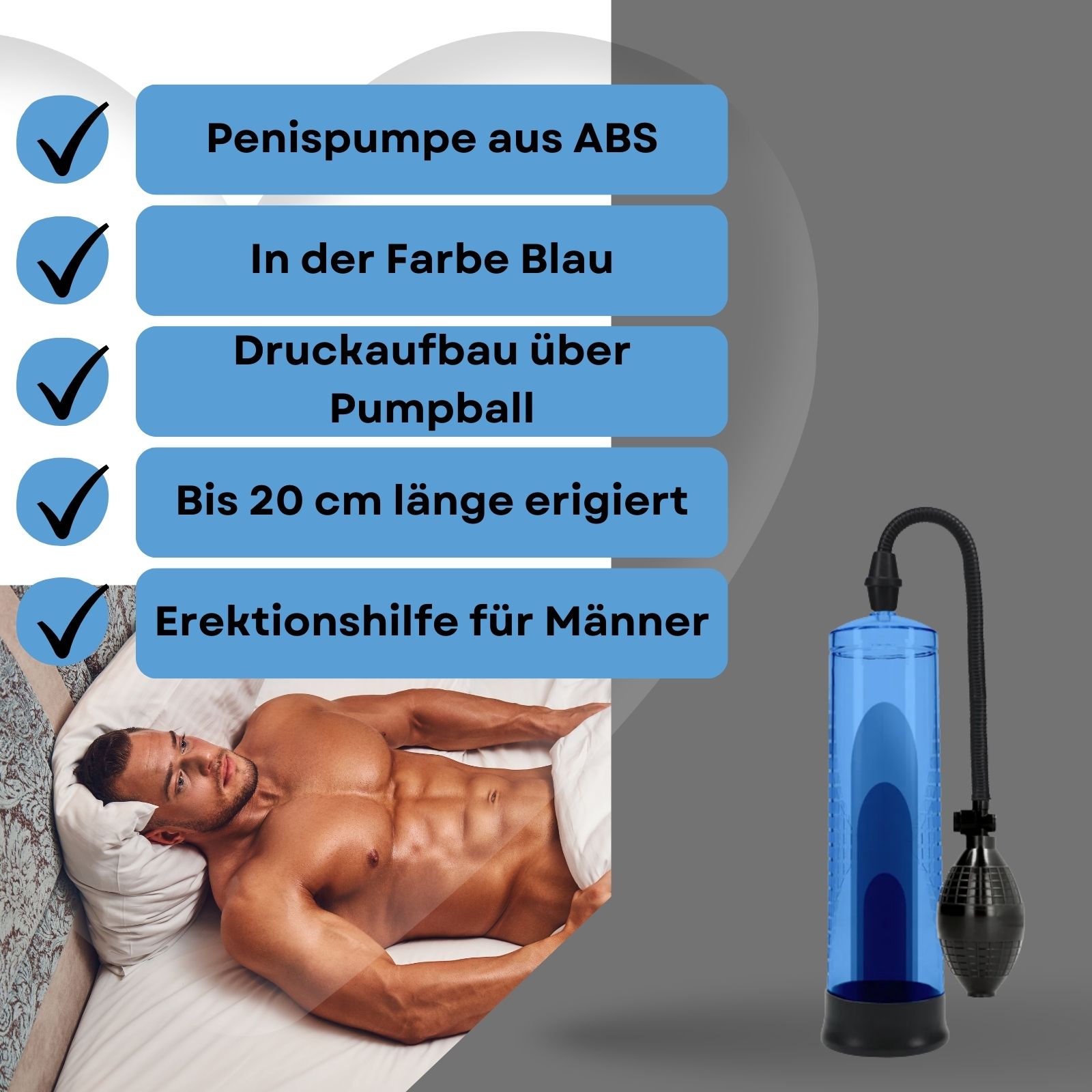 Lovelyness - Penispumpe mit Pumpball - Blau