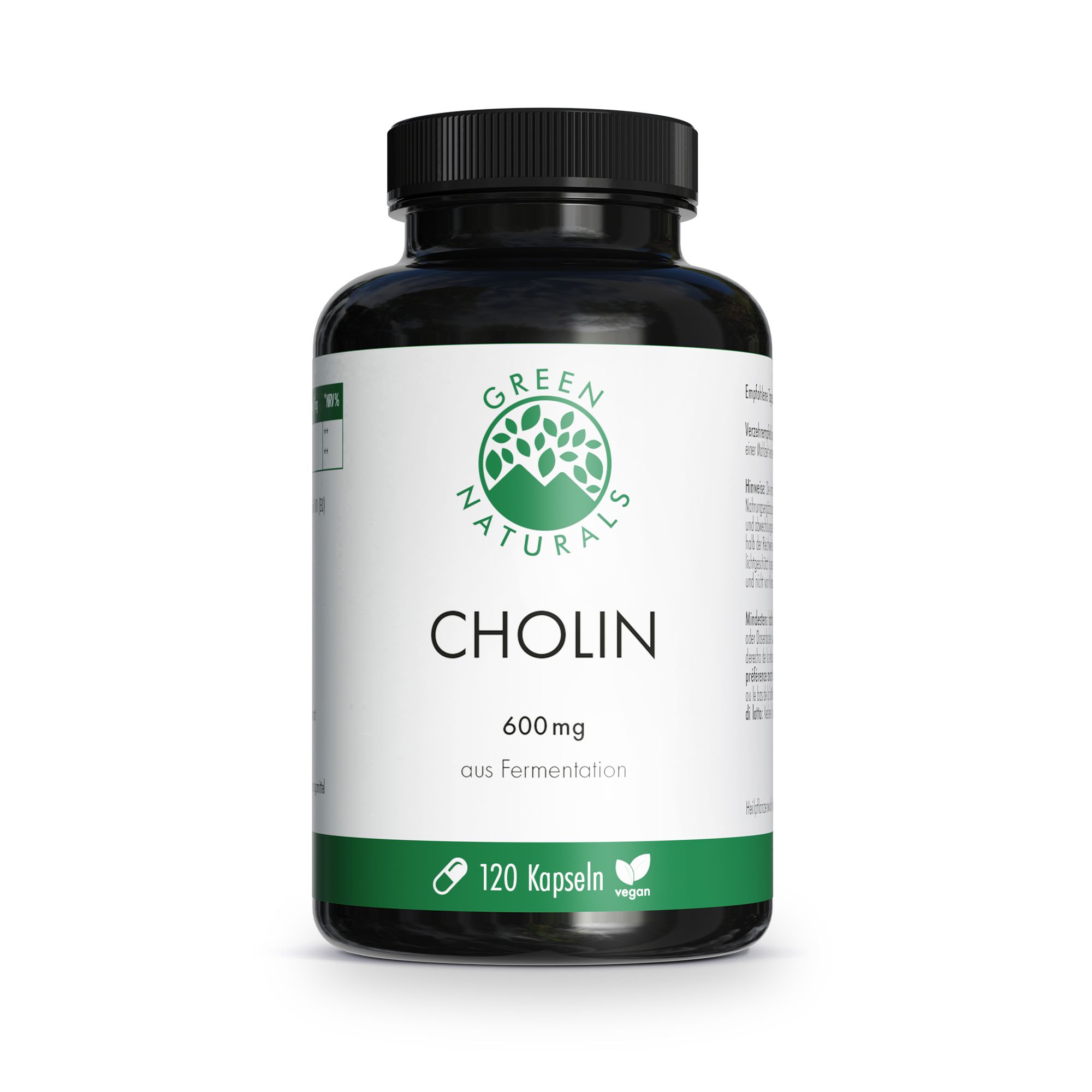 GREEN NATURALS Cholin 600 mg hochdosiert vegan