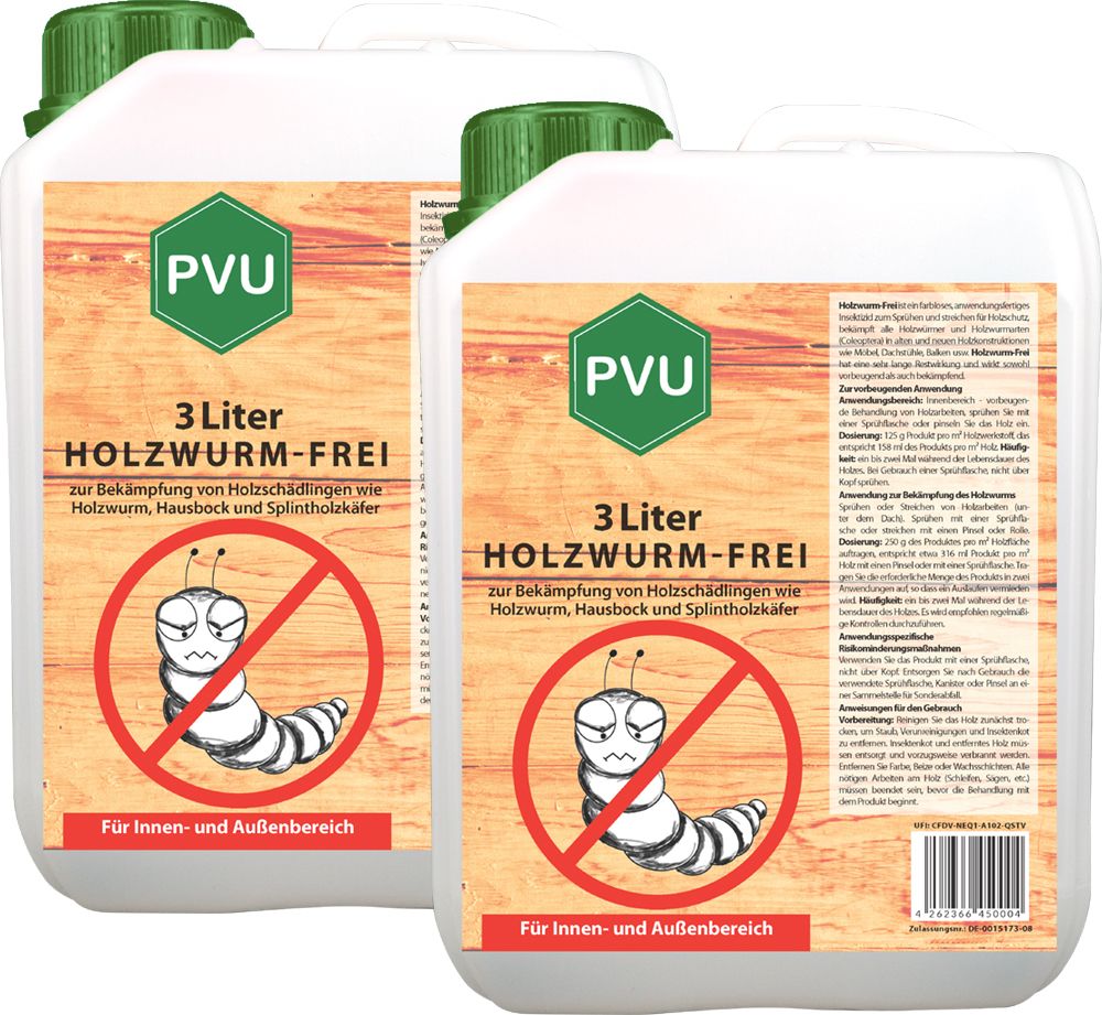 PVU Holzwurmspray zur Bekämpfung von Holwürmern und Holz Schädlingen
