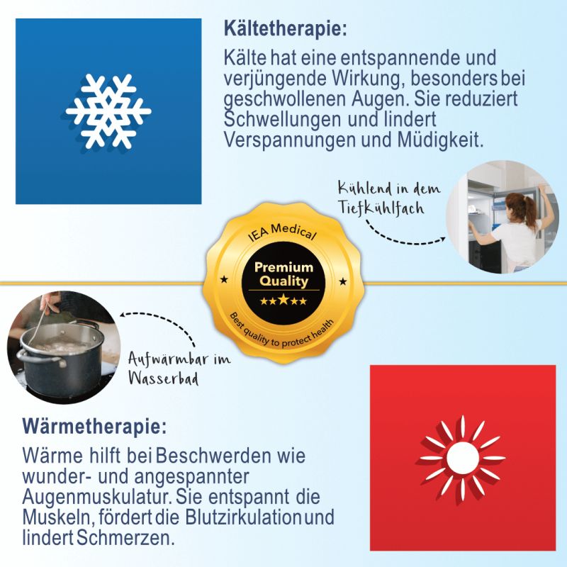 IEA Medical kühlende Augenmaske, Kühlbrille, Cold Eye Mask, Kühlung zur Linderung von Augenermüdung