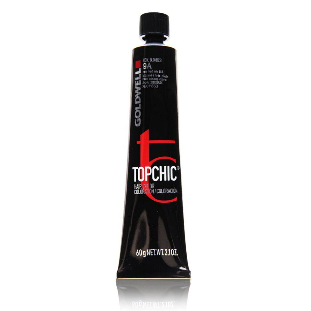 goldwell Topchic Permanent Hair Color Cool Blondes Tube, 9A very light ash blonde
