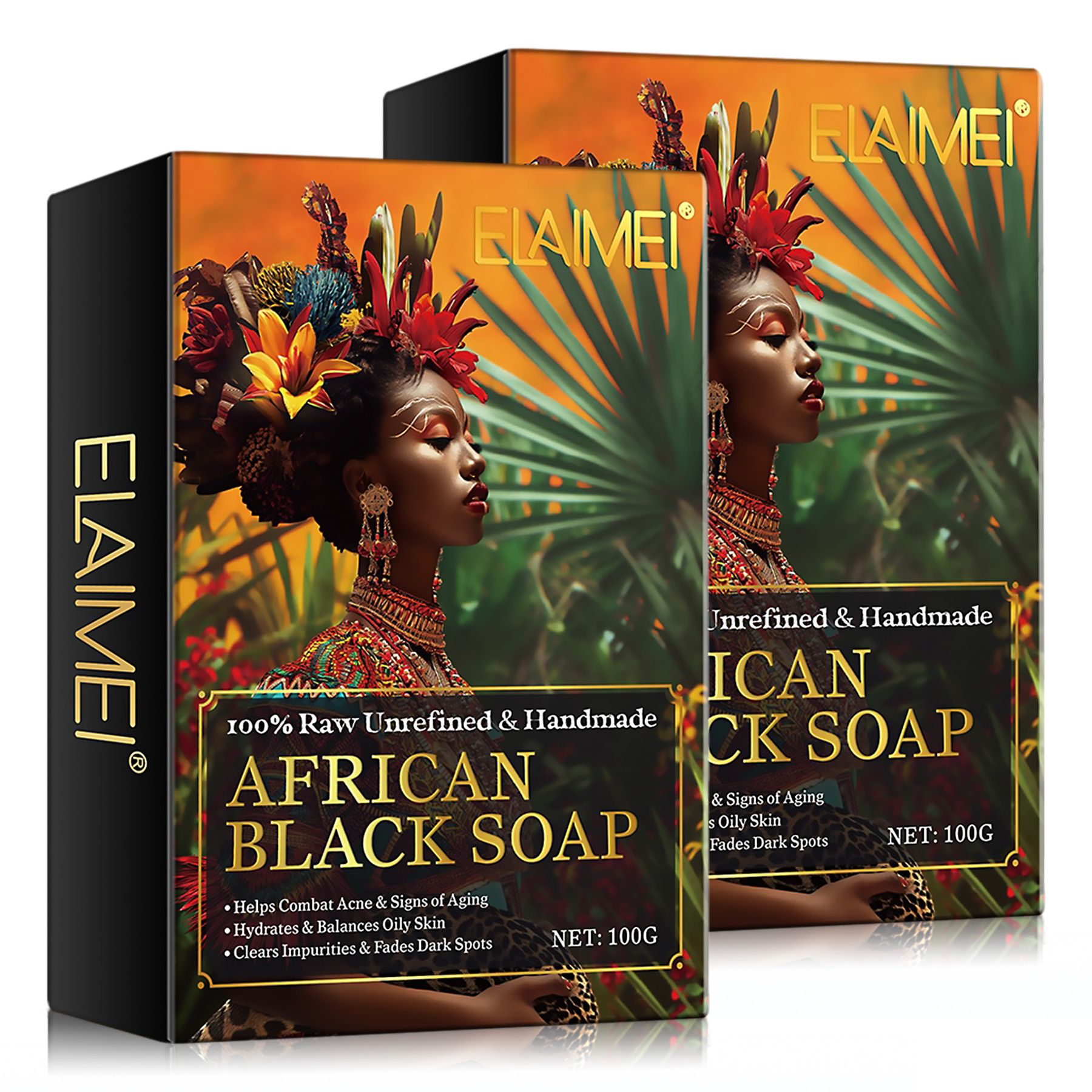 Aliver Afrikanische Schwarze Naturseife für Hautpflege
